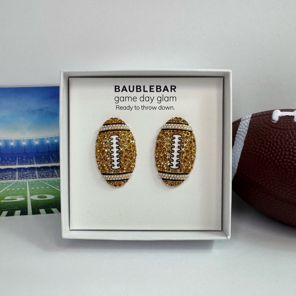 BaubleBar Gold Football Earrings